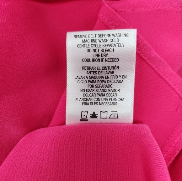 Attention Women's Hot Pink Lightweight Elastic Waist Dress‎ Size Large - Picture 8 of 15